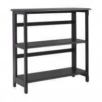 OSP Home Furnishings BKS27-BK Brookings 3 Shelf Bookcase in Black Finish with Folding Assembly